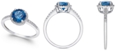 Macy's London Blue Topaz (1-3/8 ct. t.w.) and Diamond (1/8 ct. t.w.) Ring in 14k White Gold